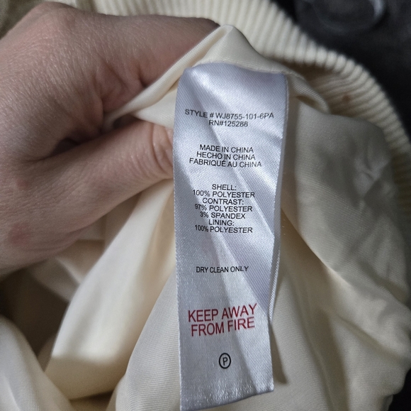 09. Jason Wu Tweed Cropped Bomber Jacket Cream - Picture 8 of 8